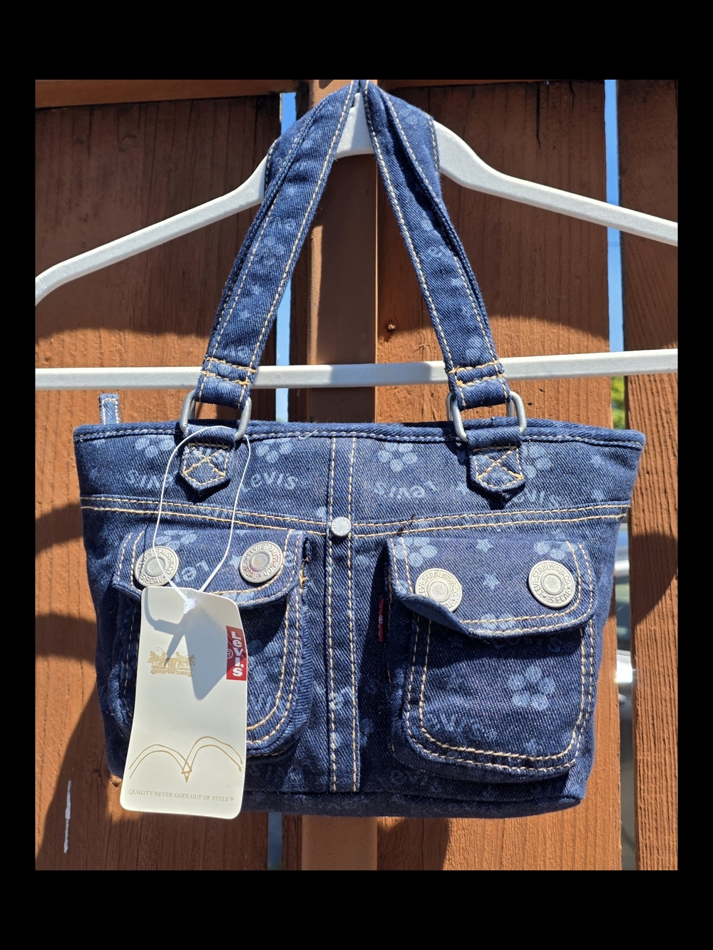 Very small Levi's Blue Denim Floral Print Shoulder Bag